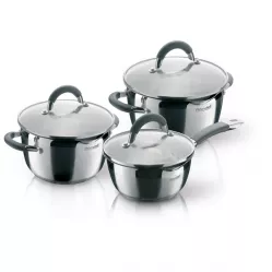 Набор посуды (нержавейка) Rondell Flamme RDS-341 3шт.: 1,3/3,2/5,7л