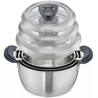 Набор посуды (нержавейка) Tefal Ovation 3шт.: 1,4/2,1/2,8л (C817S354)